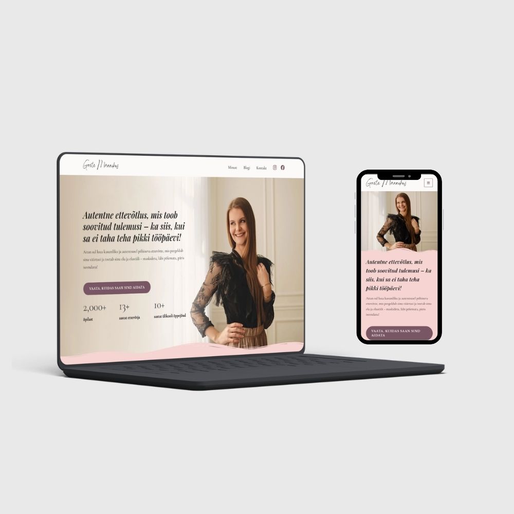 gretemannikus.ee veebilehe ekraanipilt